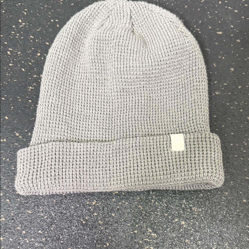 Vuori Light Gray Waffle Knit Cuffed Beanie